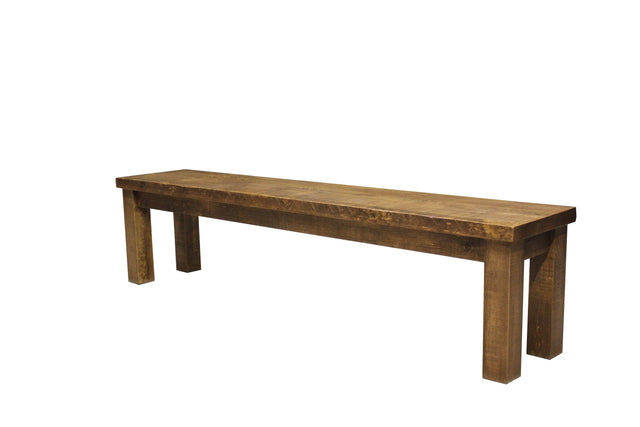 Rough Sawn Pine Dining Bench | Rustic Chic Solid Wood Kitchen Bench